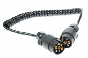 Curly connecting lead, 1.0M with 7 pin plugs.